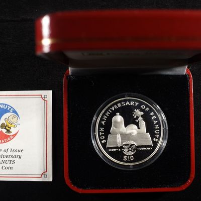 Sale Photo Thumbnail #420: 50TH ANNIV OF PEANUTS 1 OZ 0.999 SILVER PROOF