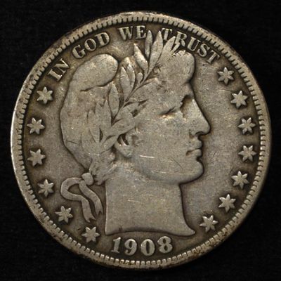 Sale Photo Thumbnail #56: 1908 BARBER HALF DOLLAR FINE