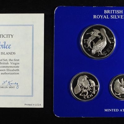 Sale Photo Thumbnail #241: 1977 VIRGIN ISLANDS SILVER JUBILEE PROOF SET 92.5%