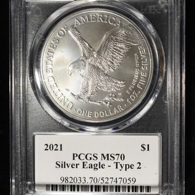 Sale Photo Thumbnail #16: 2021 AMERICAN SILVER EAGLE TYPE2 PCGS MS70