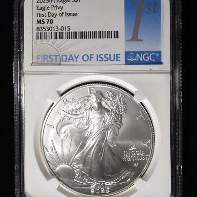 Sale Photo Thumbnail #185: 2025(P) AMERICAN SILVER EAGLE NGC MS70