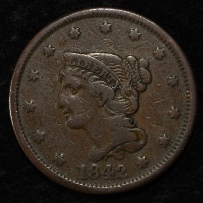 Sale Photo Thumbnail #27: 1842 LARGE DATE LARGE CENT VF