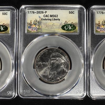 Sale Photo Thumbnail #65: (3) 1776-2026-P ENDURING LIBERTY HALVES CAC MS62