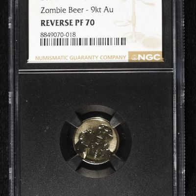 Sale Photo Thumbnail #435: 2026 NIUE G$1 ZOMBIE BEER 9KT AU REVERSE PF70 NGC