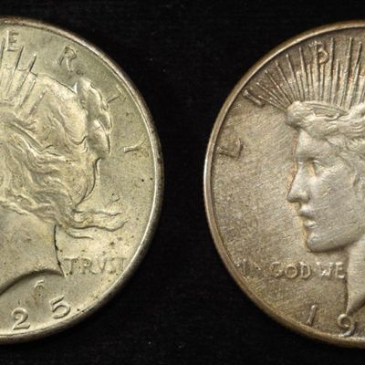 Sale Photo Thumbnail #91: 1925 AU & 1926-S XF PEACE DOLLARS