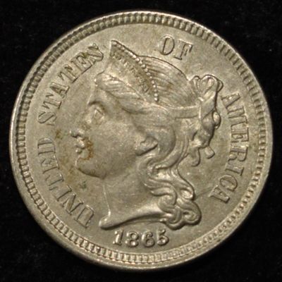 Sale Photo Thumbnail #32: 1865 3-CENT NICKEL CH AU