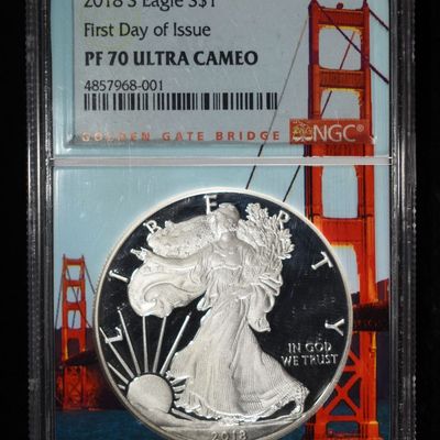Sale Photo Thumbnail #15: 2018-S AMERICAN SILVER EAGLE NGC PF70 UCAM FDI