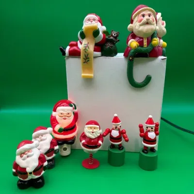 Vintage Christmas Santa’s Salt Pepper, Night Light, Stocking Holders, Toys