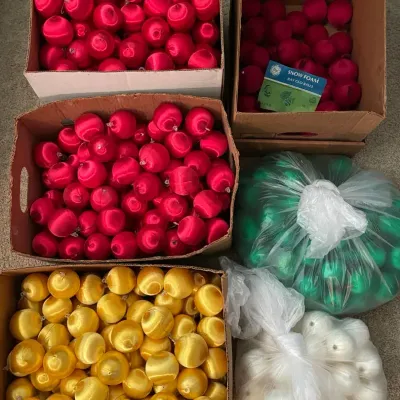Vintage Satin Thread-Wrapped Christmas Ornaments (Mystery Bulk Lot)