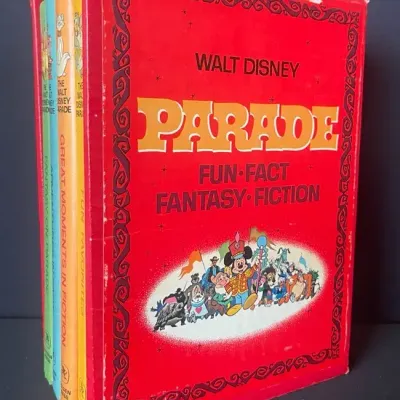 1970 Walt Disney Parade Fun, Fact, Fantasy Fiction Books Set Of Four