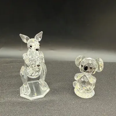 Swarovski Style Miniature Kangaroo And Koala