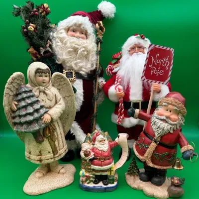 Christmas Decor, Santa And Angel