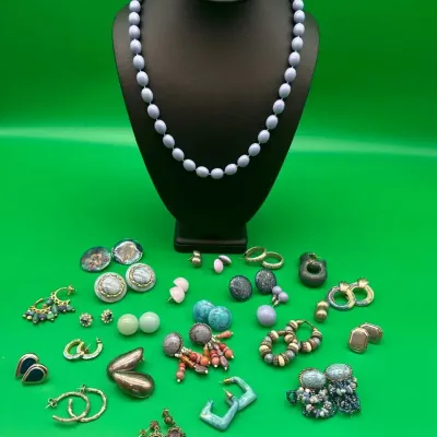 Blue And Purple Tone Costume Jewelry