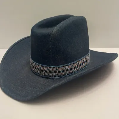 1970s Blue Denim Cowboy Hat Size 7 1/8 From “The Duke Collection “By Youngan