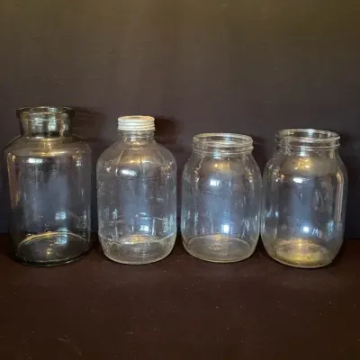 Vintage Large Glass Jars, Set Of Four