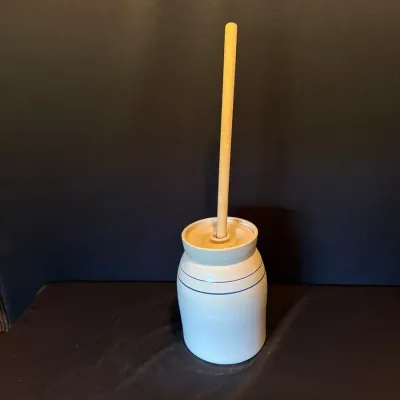 Martinez Pottery Blue Stripe Crock 