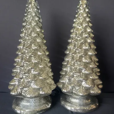 Lighted Kaleidoscope Glass Christmas Trees
