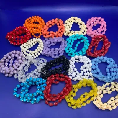 Assorted Colored Beads And Satin Beads