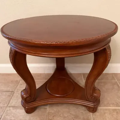 Round Wood End Table