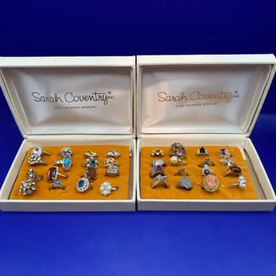 Vintage Sarah Coventry Costume Jewelry Rings In Various Size Rings