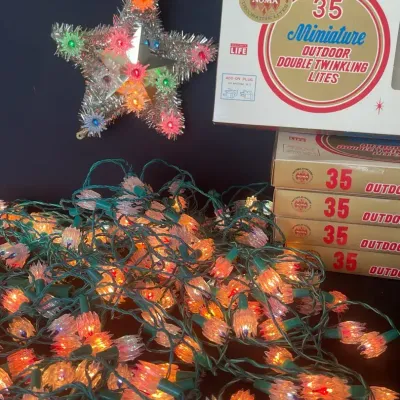 Retro Tree Topper / Noma Brand Miniature Double Twinkling Lights