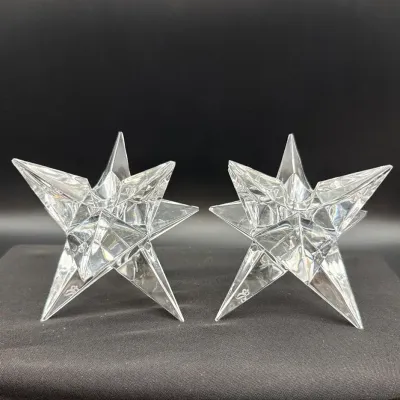 Pair Of Rosenthal Crystal Star Candlestick Holders