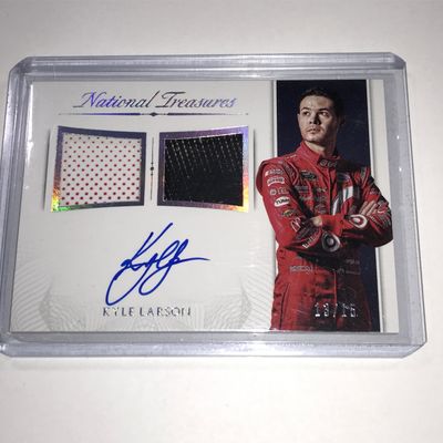 Kyle Larson Dual-Patch Autographed Card 13/15