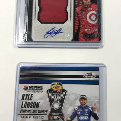 Kyle Larson Trading Cards (2) Pennzoil 400 Win