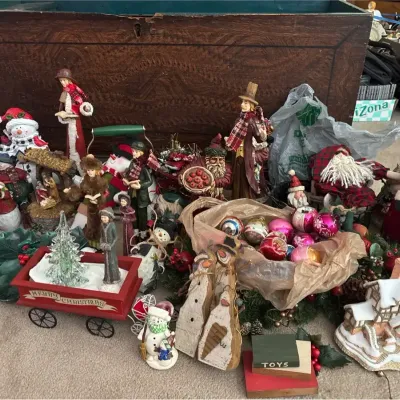 Shiny Bright Vintage Ornaments, Christmas, Carolers, Snowman Figurines, And Much Much More