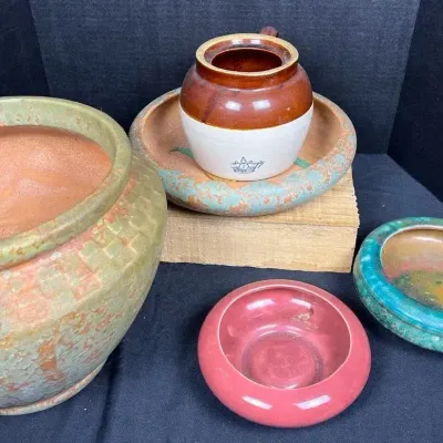 Vintage Ohio Art Pottery Planter Lot - Burley Winter, Red Wing, Matte & Blended Glaze