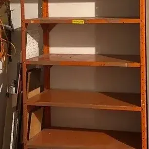 Orange Metal Open Shelving 