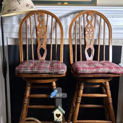 Bar Height Oak Stools 