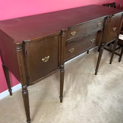 Vintage Hepplewhite Style Mahogany Sideboard Buffet Server Credenza