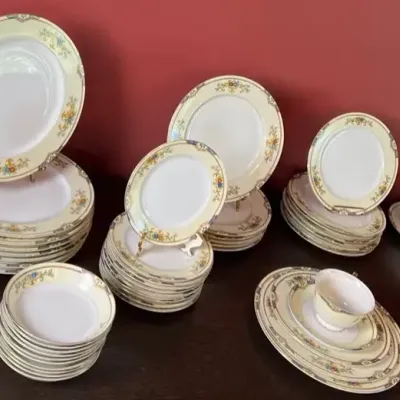 Vintage RC Noritake "Warren" China 69-Piece Dinnerware Set - Service for 8