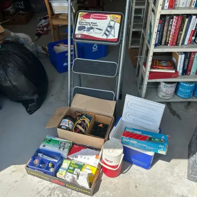 Rubbermaid Step Stool, Coolers, Bungee Cords & Home Essentials