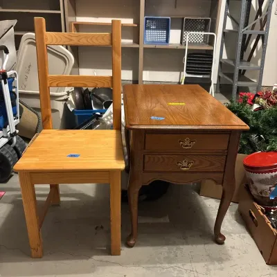 Solid Wood Sofa Side Table 