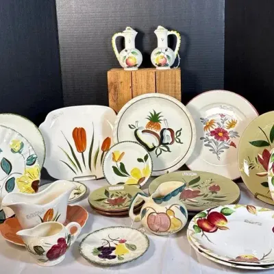 Vintage Mid-Century Earthenware & Art Pottery Estate Lot - 20+ Pieces Featuring Blue Ridge, Francisc
