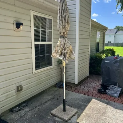 Carpenter Patio Umbrella w/ Heavy Stone Base - 96" Tall