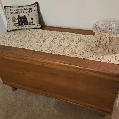 Vintage Cedar-Lined Wood Storage Chest