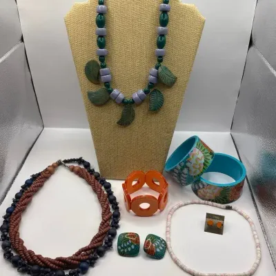 Palm Leaf, Wooden Jewelry 