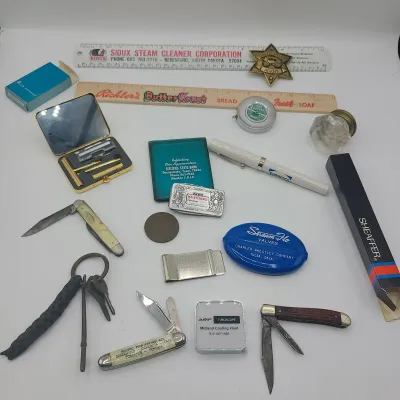 Vintage Advertising Collectibles, Keys, Knives, Etc