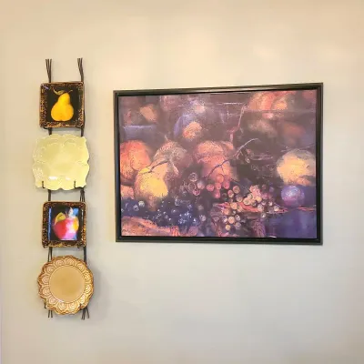 Plate Rack, Plates and Fruit Print