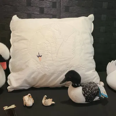 Swan Applique Pillow, GUND Swan, Loon, Tea Kettle, Etc