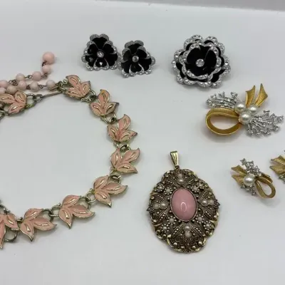 Clip-On and Pin Sets, Necklace + Avon Pendant 