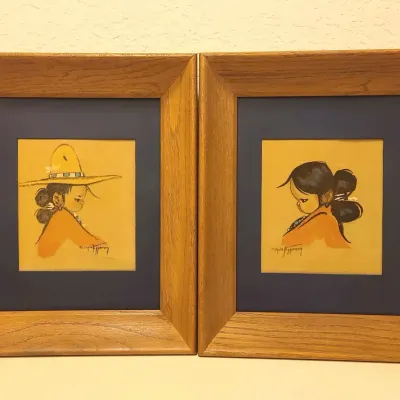 Chris Jefferson Native Children Portraits, Vintage Silkscreen Reproductions