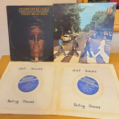 Beatles "Abbey Road", Rolling Stones "Hot Rocks", Steppenwolf, 