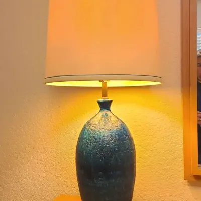 Vintage Bitossi-style Ceramic Lamp & Shade