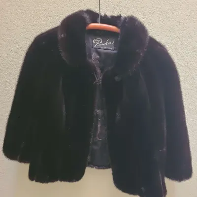 Short Black Dyed Mink Fur Jacket, William Pinkus San Francisco