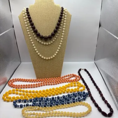 Vintage Acrylic Beaded Necklaces 