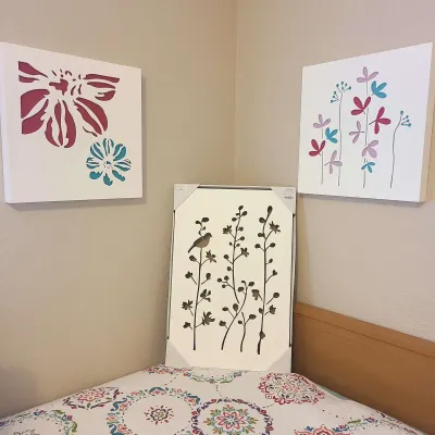 3 White Cut-out Art Pieces